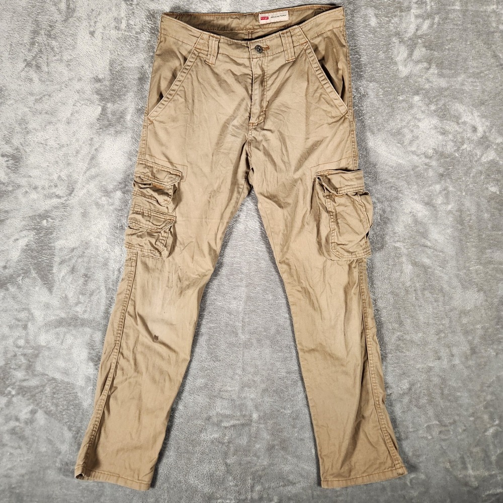 Wrangler Cargo Pants Mens 30X30 Tan Good Regular Taper 112344922 Khaki‎ STAIN
